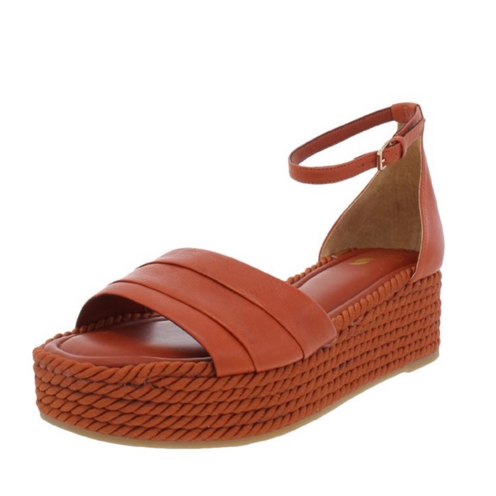 Sarto by Franco Sarto A Via leather platform espadrille ankle strap sandals